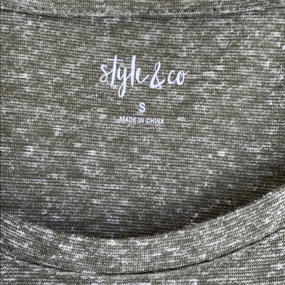 Style & Co Olive/Cream/Burgundy/Silver Top - Small - Picture 4 of 5